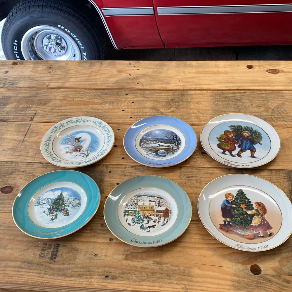 Avon Collectible Holiday Plates - 1975, 1978, 1979, 1980, 1981,& 1982